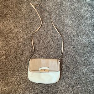Small White and Tan Coach Leather Crossbody Purse